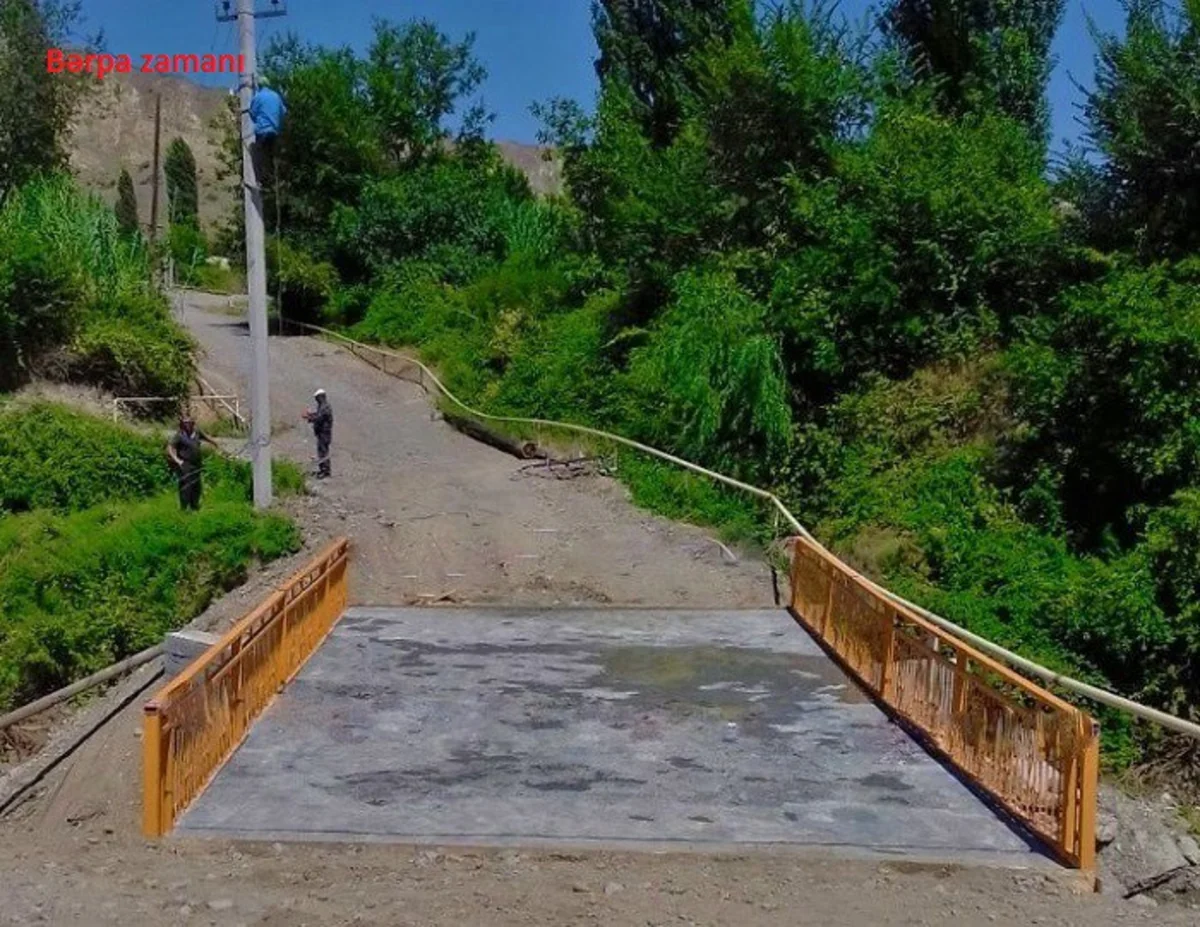 ​Göyçayda sel sularının dağıtdığı körpü bərpa edilib