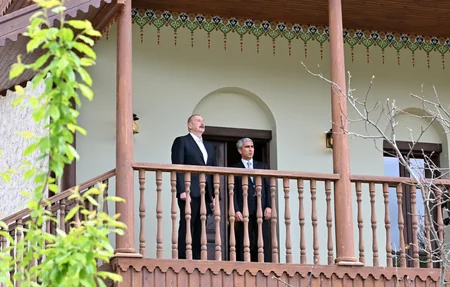 Ilham Aliyev and Mehriban Aliyeva participate in opening of Mehmandarovs' Estate Complex in Shusha