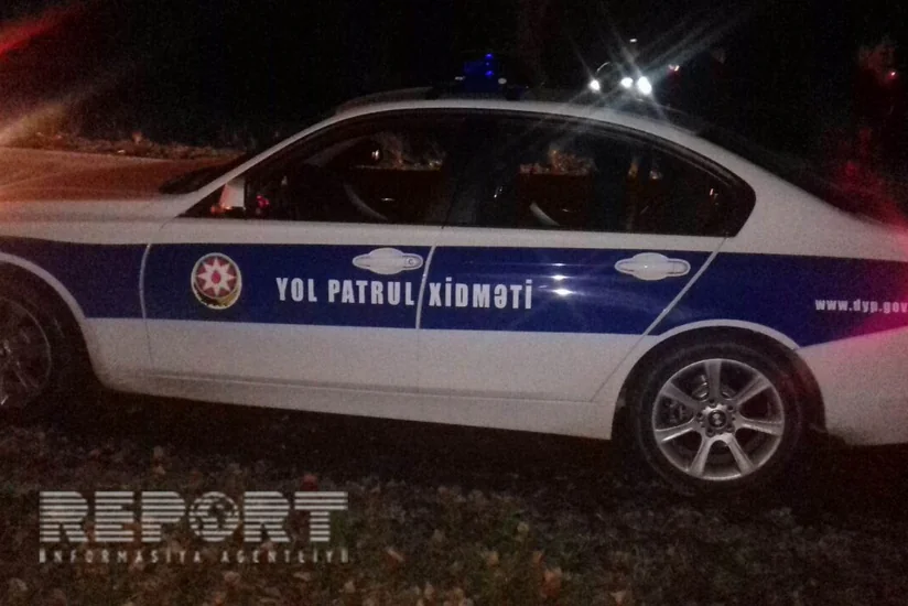 Bakı-Şamaxı yolunda avtomobil yanıb