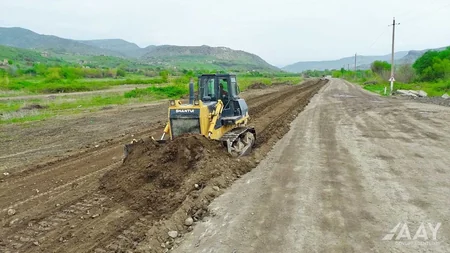 Qubadlı-Eyvazlı avtomobil yolunun tikintisi davam etdirilir