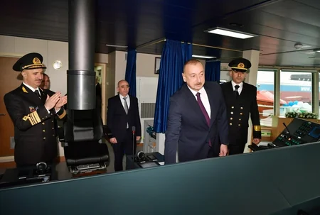 President Ilham Aliyev attended ceremony to launch first tanker built at Baku Shipyard
