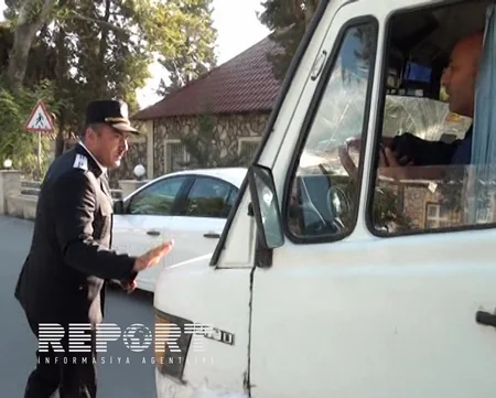 Qanunsuz sərnişindaşıma ilə məşğul olan avtobus və taksi sürücülərinə qarşı reyd keçirilib - FOTO