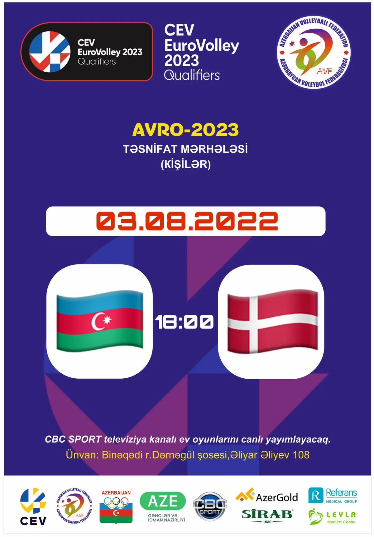 Azərbaycan millisi AVRO-2023-ə Bakıda start verir