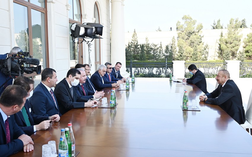 Azərbaycan Prezidenti Türkiyə parlamentinin Sədrini qəbul edib