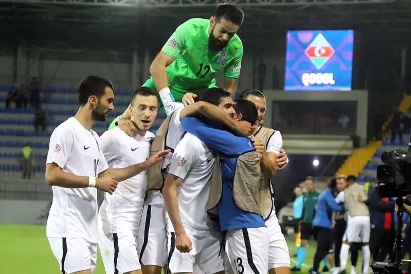 Сборная Азербайджана одержала первую победу в Лиге Наций УЕФА - ВИДЕО