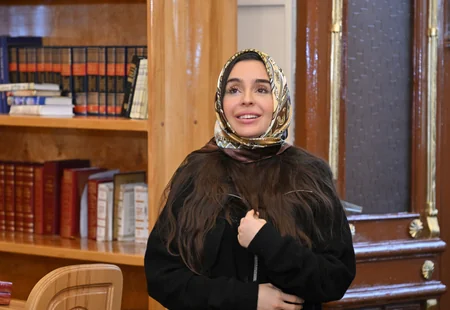 Leyla Əliyeva Qubada Qırmızı qəsəbədə “Altı günbəz” sinaqoqu ilə tanış olub