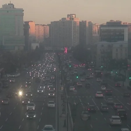 Bakının bir sıra yollarında tıxac var - SİYAHI