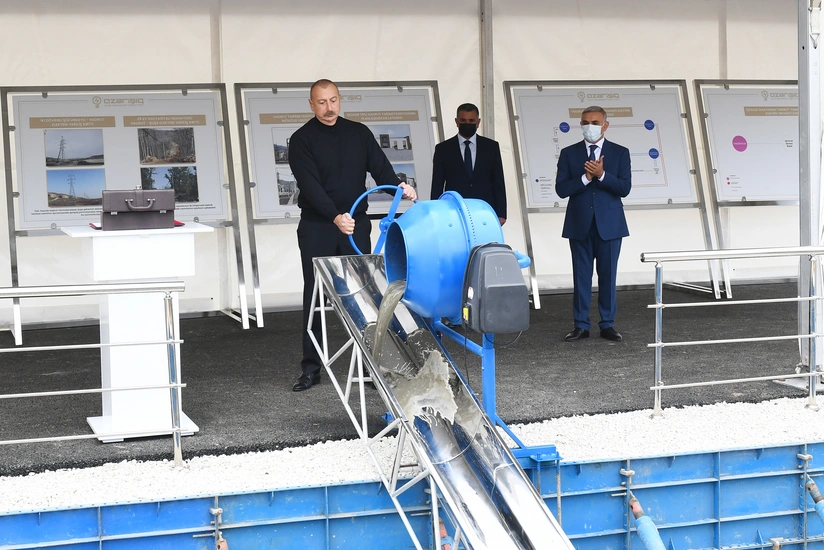 Azerbaijani leader lays foundation of new Hadrut substation