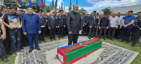 В Агджабединском районе простились с шехидом Миришем Рустамовым
