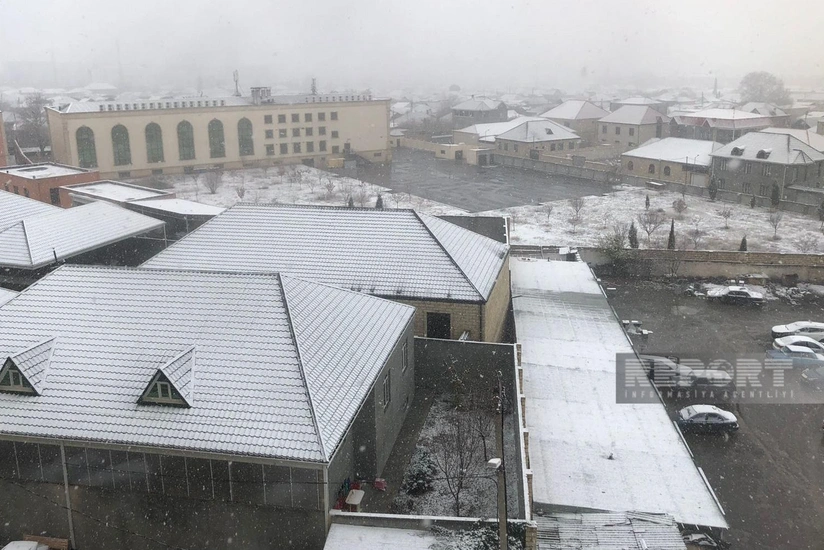 First snow falls to Ganja