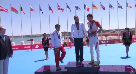 Prince of Monaco, Prince Albert II awards Azerbaijani triathlon athlete at the I European Games