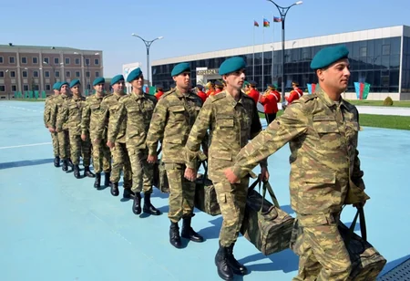 A group of Azerbaijani peacekeepers sent to Afghanistan