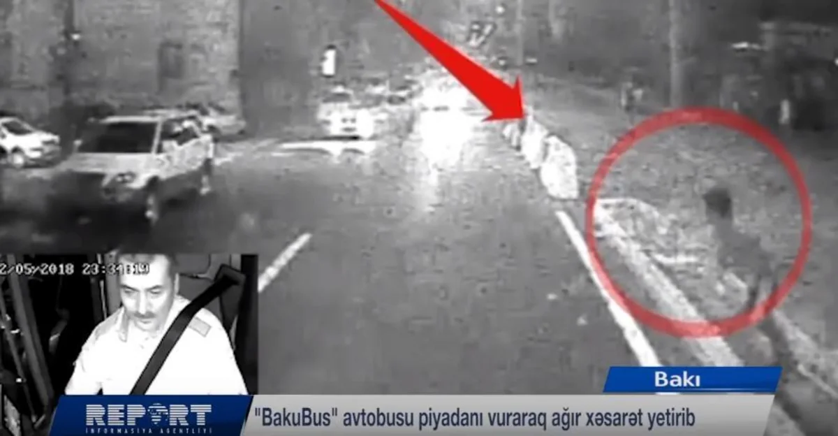 “BakuBus”ın avtobusu piyadanı belə vurub - VİDEO