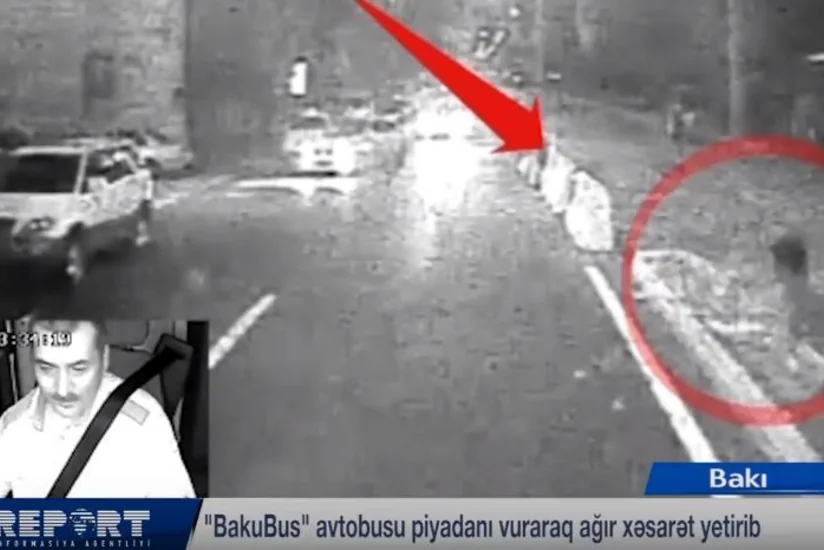 В Баку автобус BakuBus сбил пешехода - ВИДЕО