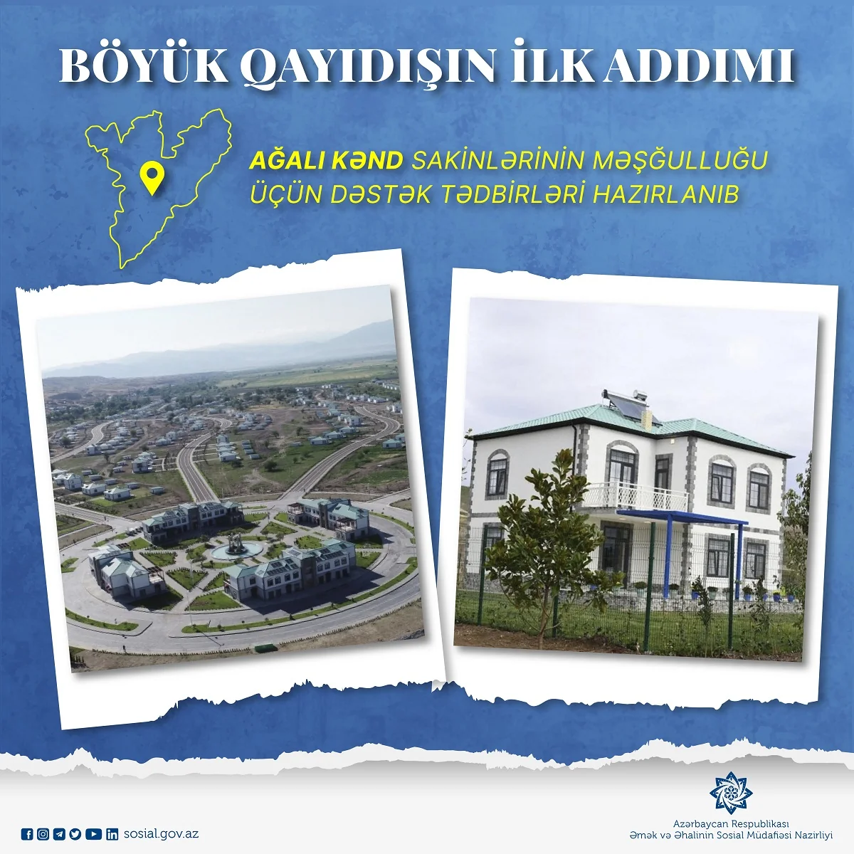 Ağalı kənd sakinlərinin məşğulluğu üçün dəstək tədbirləri hazırlanıb