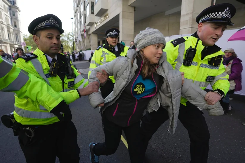 Climate activist Greta Thunberg detained by police in London