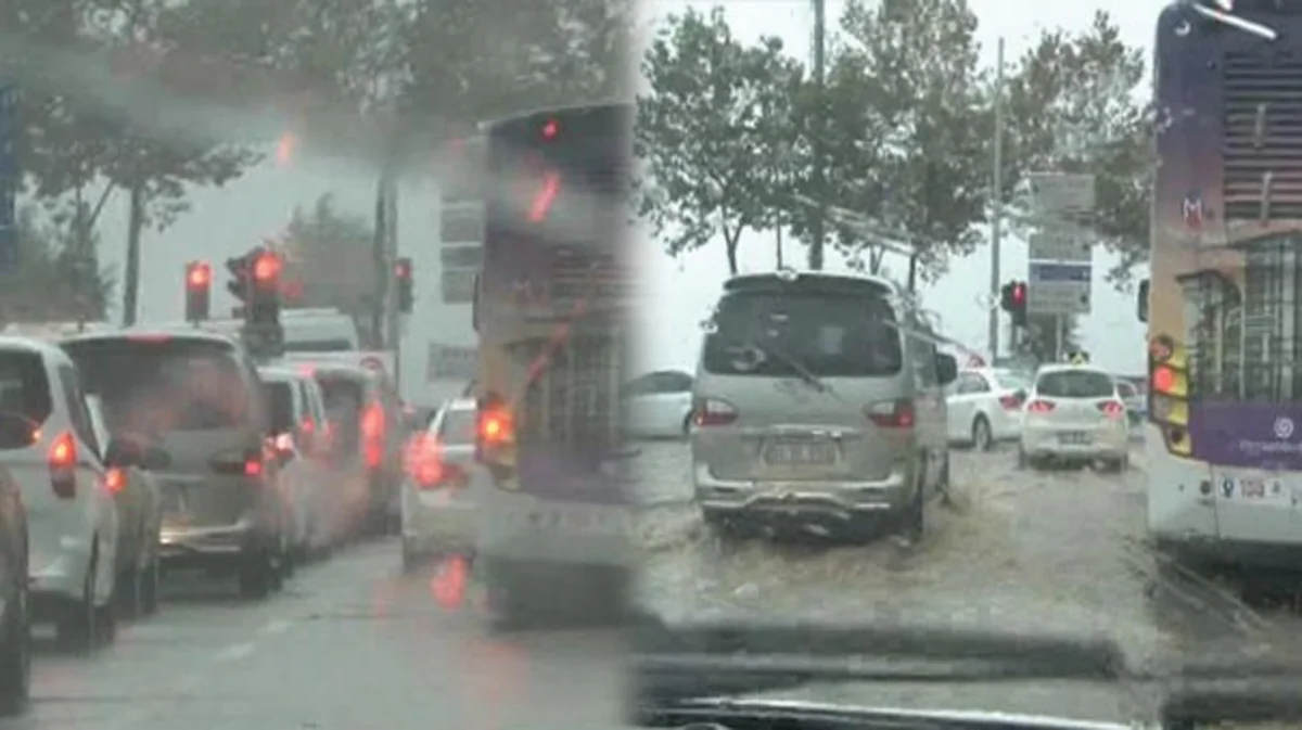 İstanbulda yağış həyatı iflic edib - FOTO