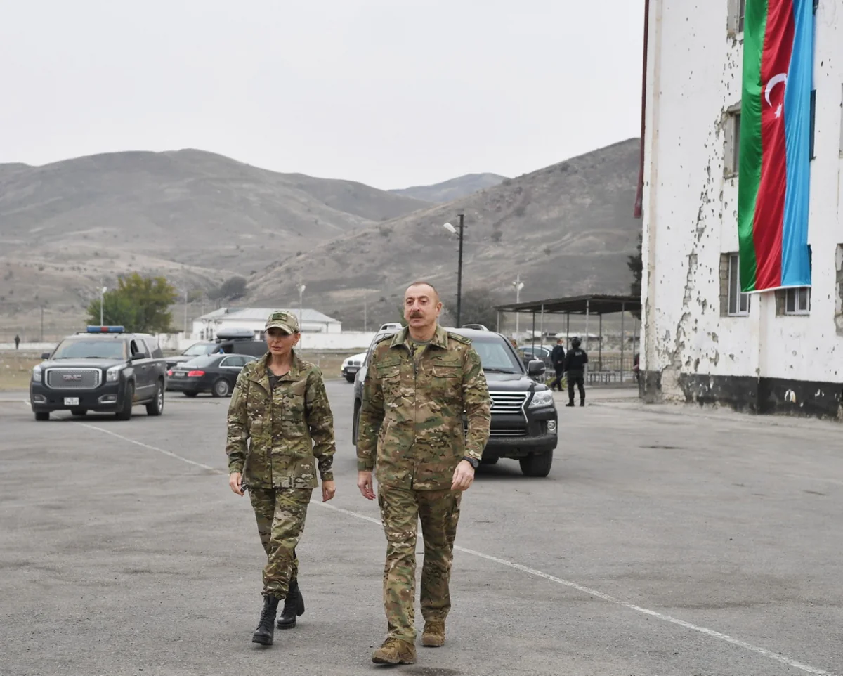 President Ilham Aliyev and First Lady Mehriban Aliyeva arrive in Fuzuli
