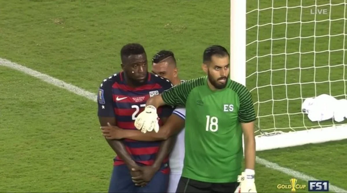 Two El Salvador players bite US rivals during match - VIDEO