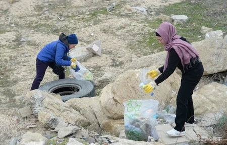 Bilgəhdə Xəzərin sahil zolağı plastik tullantılardan təmizlənib