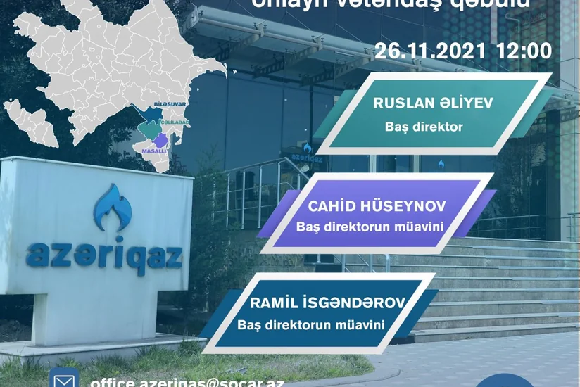 “Azəriqaz” 2 rayonda vətəndaş qəbulu keçirəcək