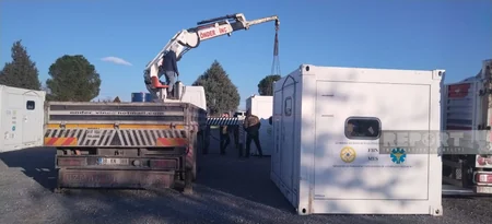 В Кахраманмараше начата установка мобильного полевого госпиталя МЧС
