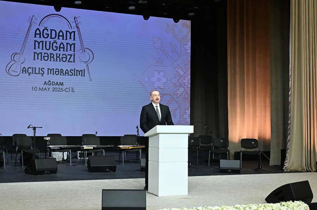 President Ilham Aliyev and First Lady Mehriban Aliyeva attend opening of Aghdam Mugham Center