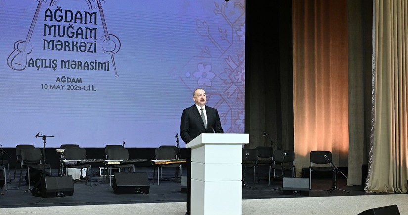 İlham Əliyev və Mehriban Əliyeva Ağdam Muğam Mərkəzinin açılışında iştirak ediblər - YENİLƏNİB-3