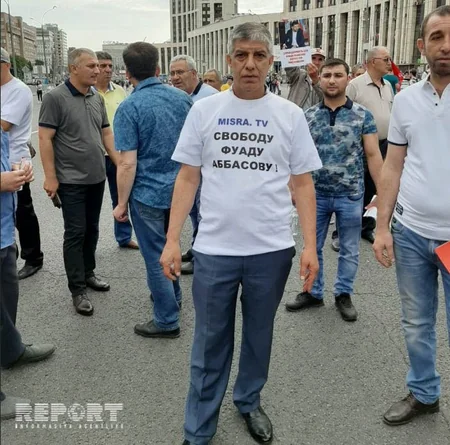 В Москве азербайджанцы провели очередную акцию в поддержку Фуада Аббасова - ФОТО