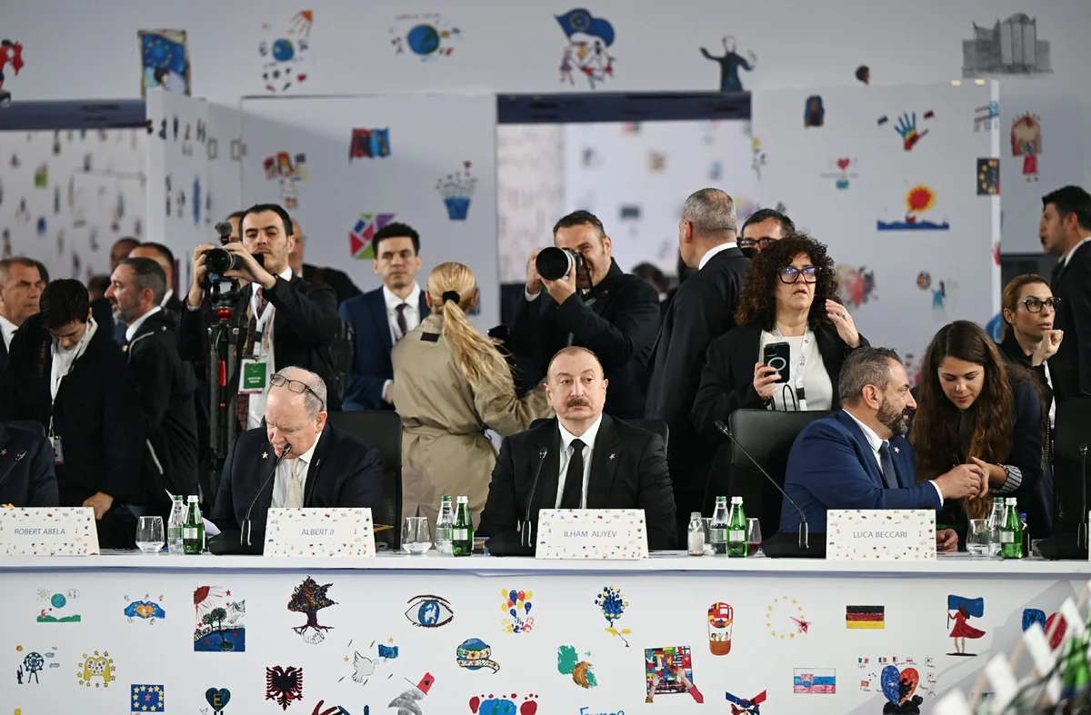 President Ilham Aliyev participating in first plenary session of 6th European Political Community Summit