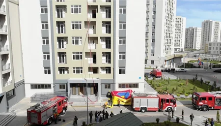 Dövlət Yanğından Mühafizə Xidməti Yasamal yaşayış kompleksində təlim keçirib 