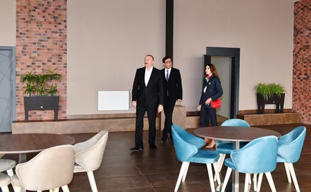 Ilham Aliyev and Mehriban Aliyeva attend inauguration of Neftchala Olympic Sports Complex