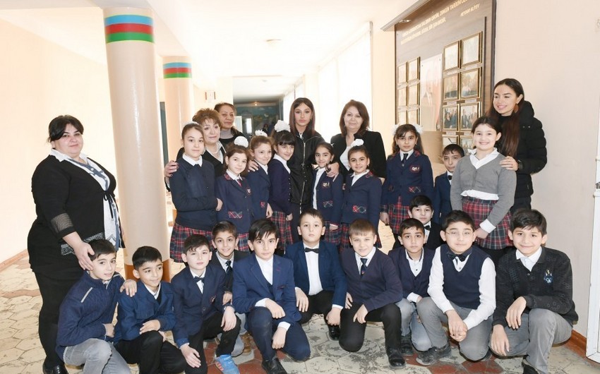 First Vice-President Mehriban Aliyeva visited secondary school No18 in Ganja