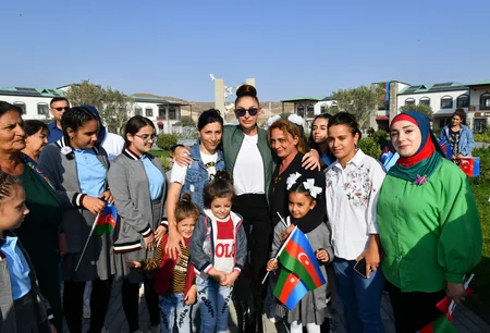 Ilham Aliyev, Mehriban Aliyeva meet with Aghali village residents