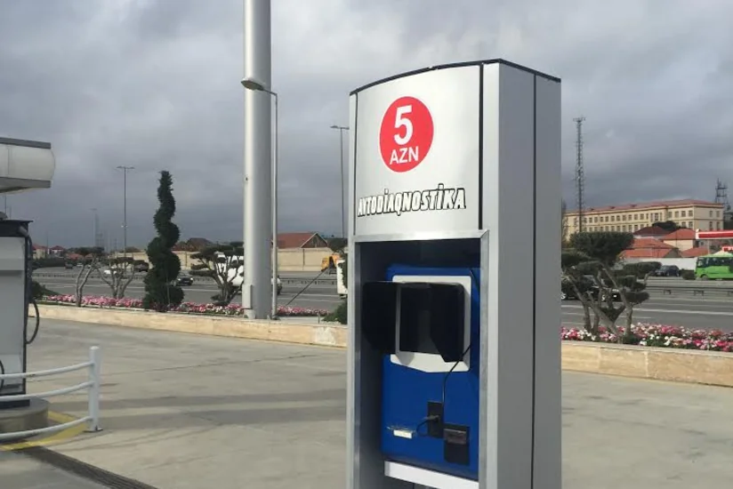 SOCAR-ın yanacaqdoldurma məntəqəsində avtomobillərin diaqnostika köşkü quraşdırılıb