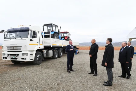 President lays foundation of KamAZ service centre in Jabrayil