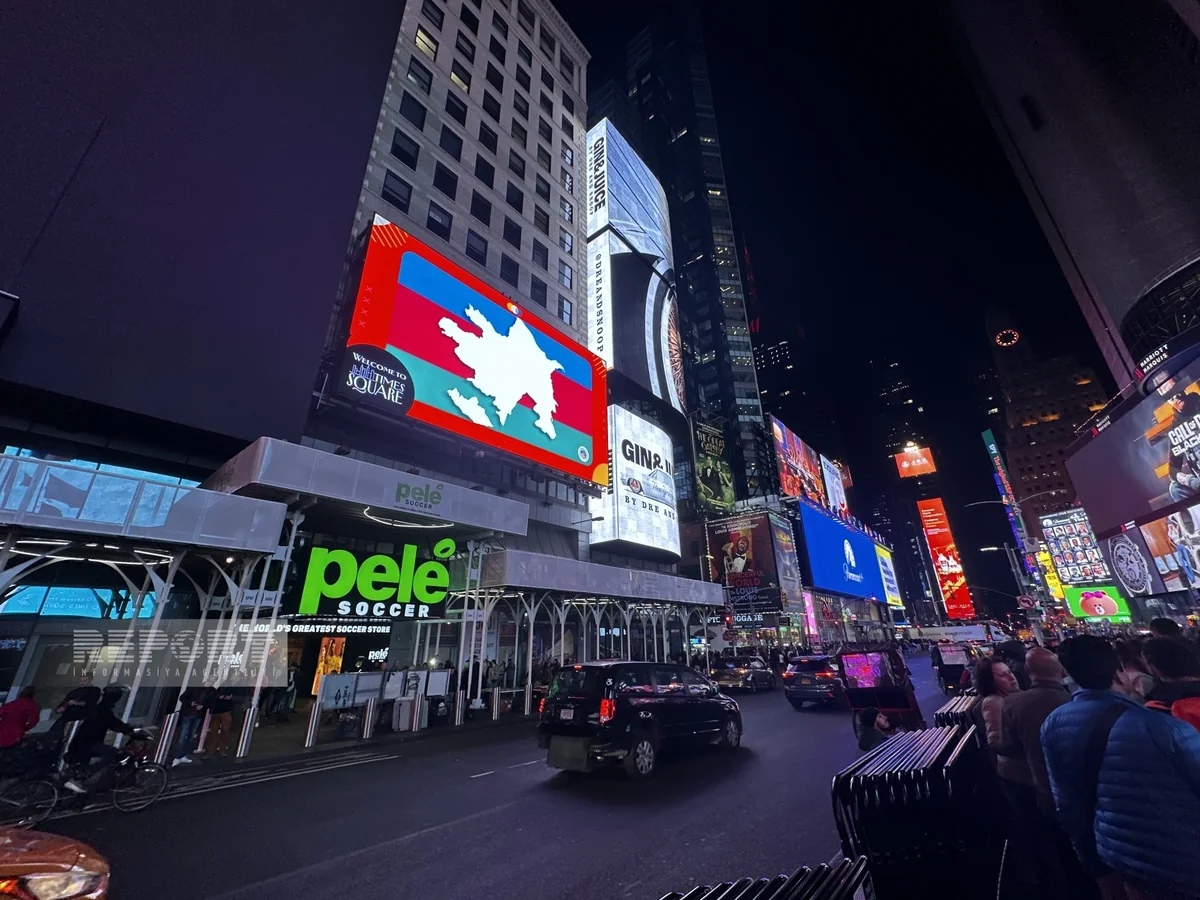 “Times Square” meydanında Azərbaycanın ərazi bütövlüyünün əks olunduğu xəritə nümayiş olunub