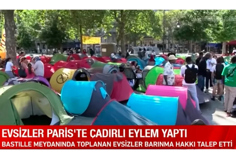 Haber Global: Fransada 12 mindən çox evsiz aksiya keçirib, hökumət çağırışlara əhəmiyyət verməyib