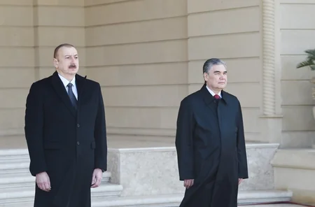Bakıda Qurbanqulu Berdiməhəmmədovun rəsmi qarşılanma mərasimi olub