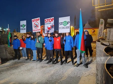 Акция протеста на дороге Ханкенди-Лачын продолжается и в ночные часы