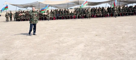 Beyləqan Qarnizonunda hərbi vətənpərvərlik mövzusunda təbdirlər keçirilib - FOTO