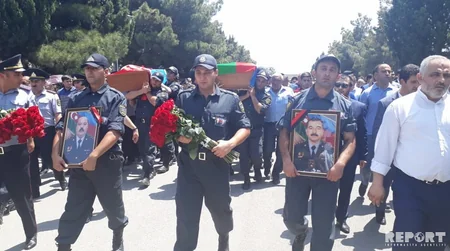 Gəncədə şəhid olan polis zabitləri dəfn edilib - VİDEO - YENİLƏNİB-2