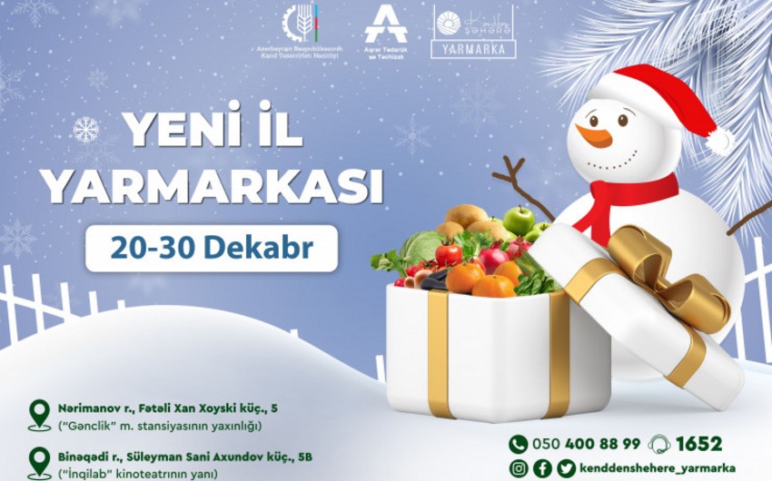Bakıda “Kənddən Şəhərə” Yeni il yarmarkaları keçiriləcək