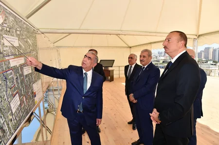 Prezident İlham Əliyev “Sovetski” ərazisində yeni yol-nəqliyyat infrastrukturunun təməlini qoyub