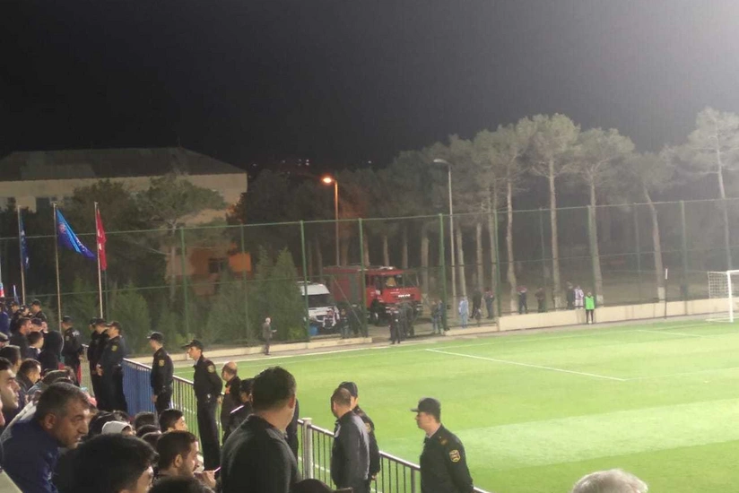 Azərbaycan - İsveçrə oyununda yanğın baş verib