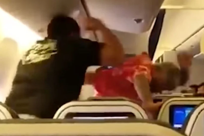 В Японии пьяный дебошир устроил драку на борту самолета - ВИДЕО