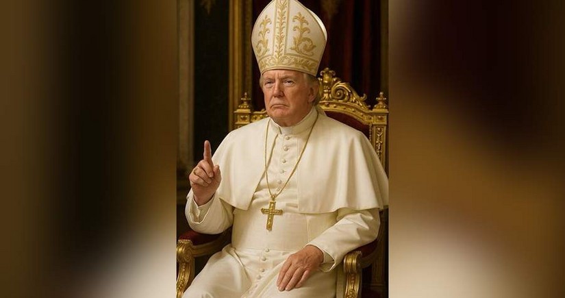 White House posts image of Trump as pope
