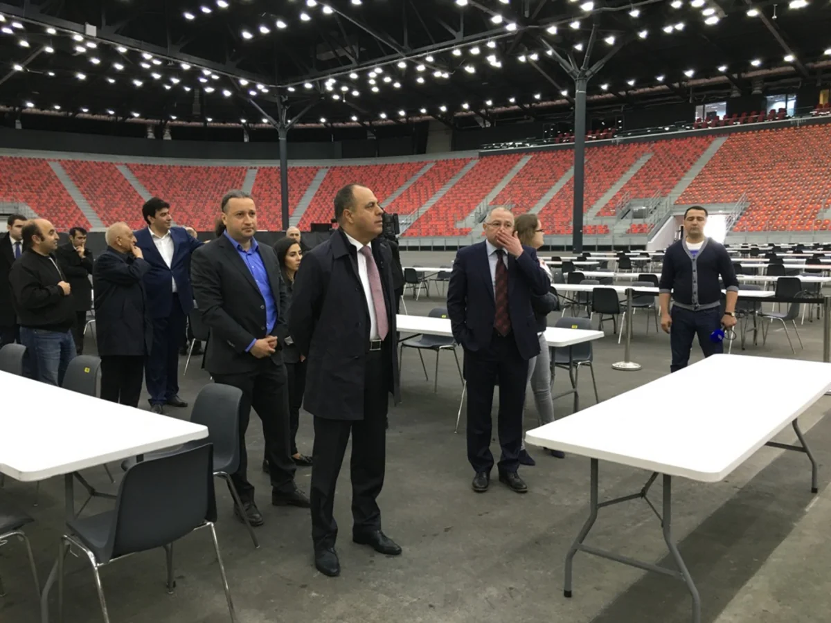 FİDE rəsmiləri  Ümumdünya Şahmat Olimpiadasının keçiriləcəyi Crystal Halla baxış keçirib