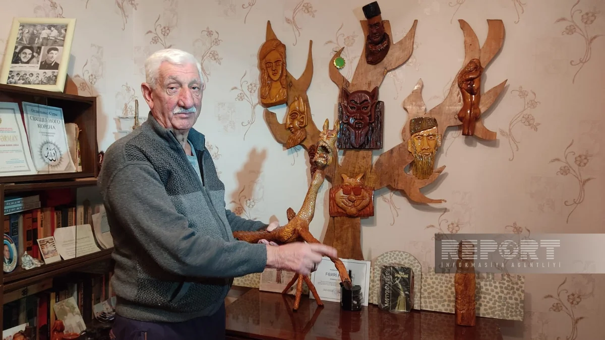 73 yaşlı oyma ustası: Əl işlərimin eskizini gecə yuxuda görmüşəm