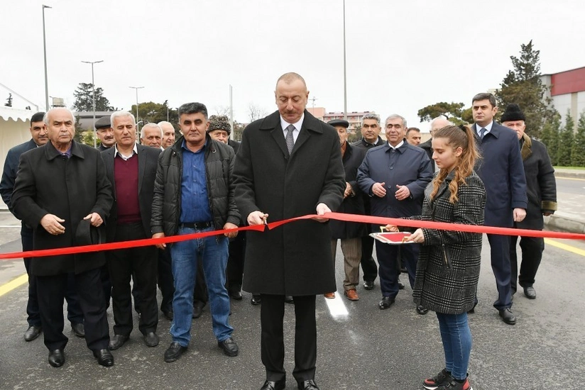 Президент Ильхам Алиев принял участие в открытии автодороги Мярдякан-Гала